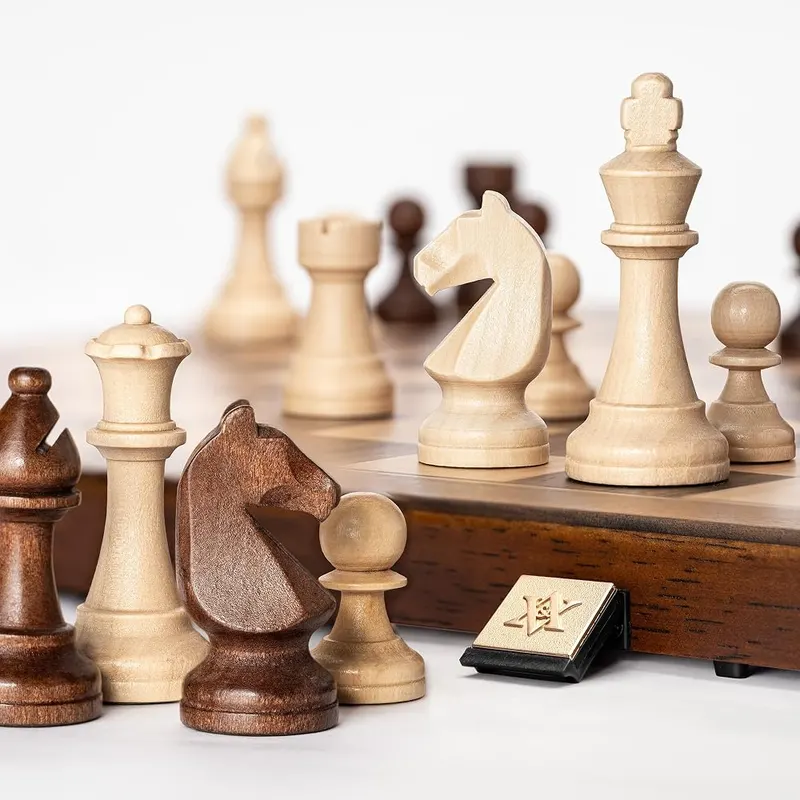 A&A 15″ Magnetic Wooden Chess Set – Handmade unique chess pieces