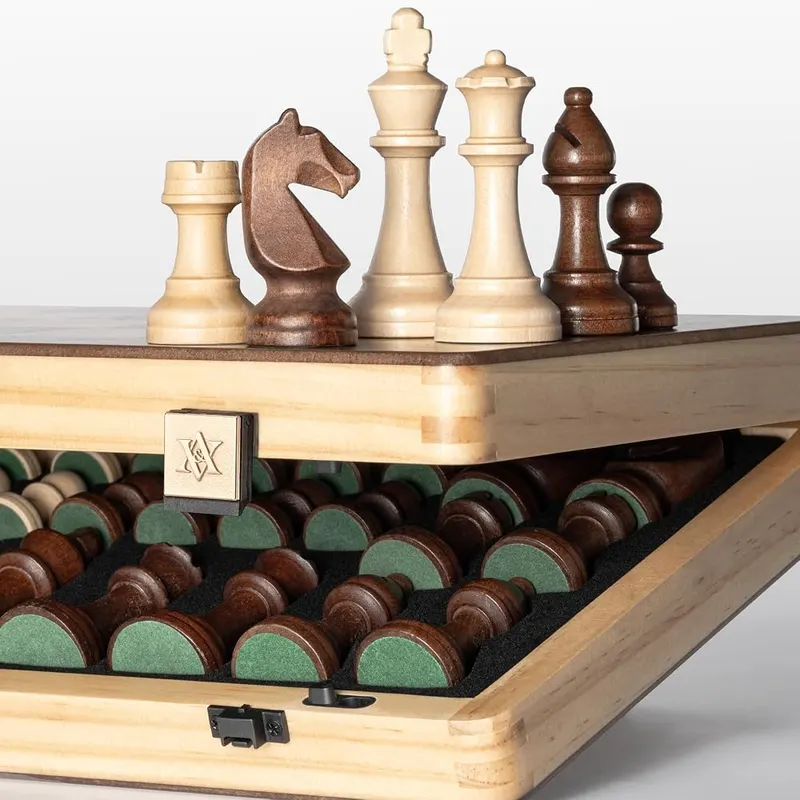 A&A 15″ Magnetic Wooden Chess Set Light – 15 inch magnetic wooden chess set