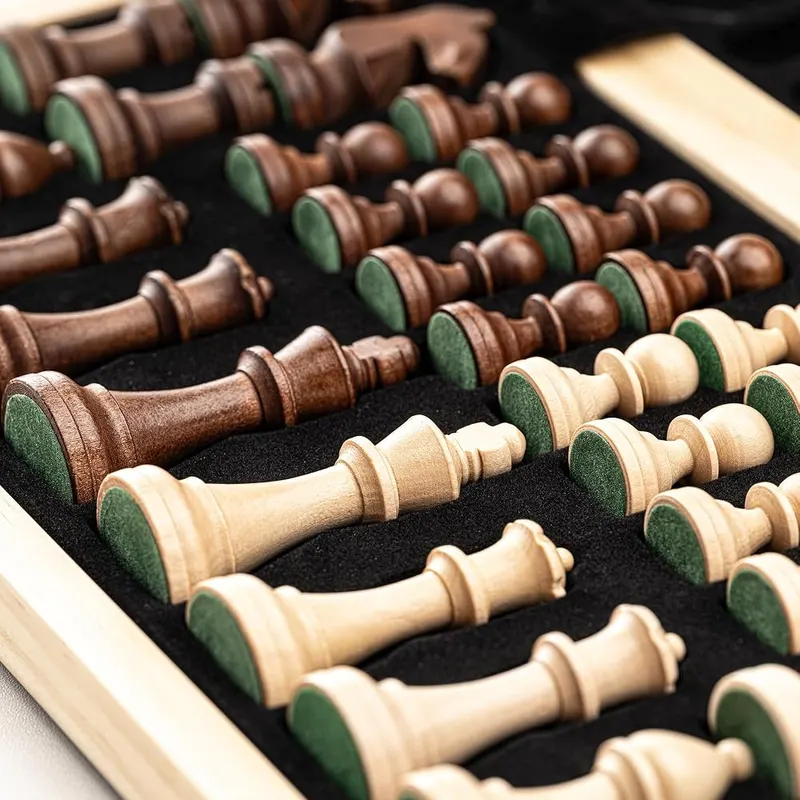 A&A 15″ Magnetic Wooden Chess Set Light – product photo 8 of 8