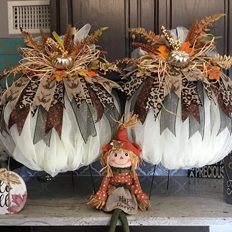 2 Pcs 12″X12″ Large Sturdy Fall Pumpkin – Two pumpkin wreath frames included
