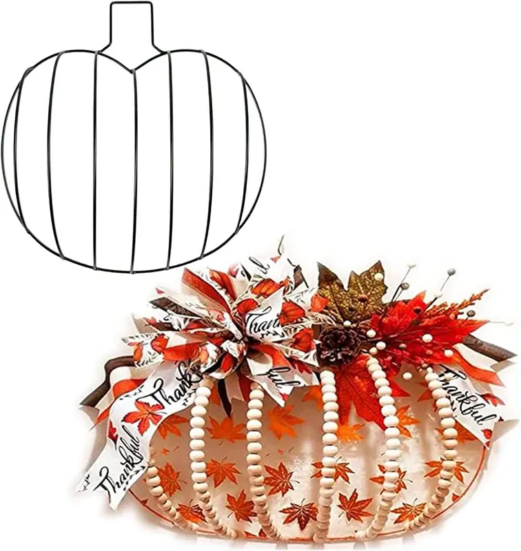 2 Pcs 12″X12″ Large Sturdy Fall Pumpkin – Sturdy metal wire construction