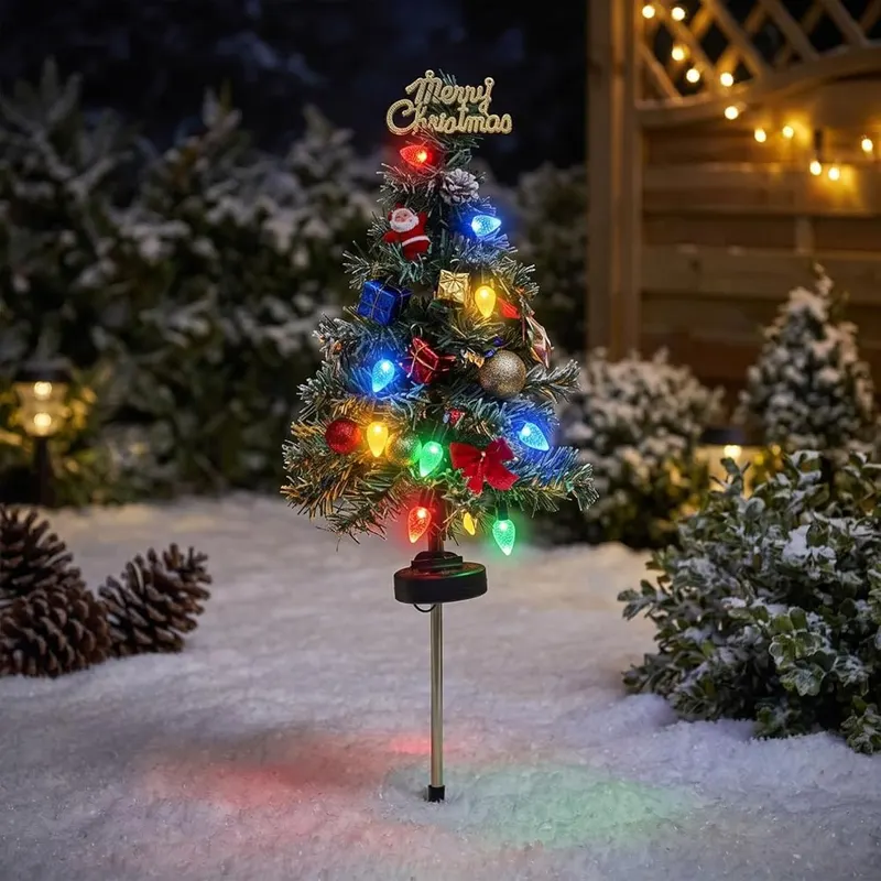 28” Solar Christmas Tree Garden Lights Decorative in Multicolor