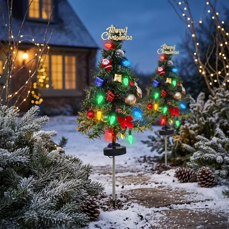 28” Solar Christmas Tree Garden Lights Decorative – product photo 6 of 7