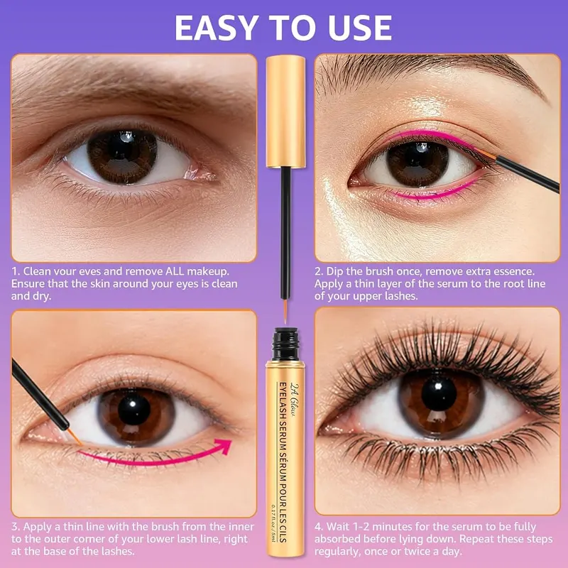 2A GLOW Lash Serum for Eyelash Growth – Precision brush applicator included