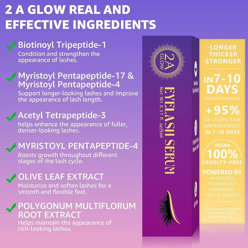 2A GLOW Lash Serum for Eyelash Growth – Promotes fuller looking lashes