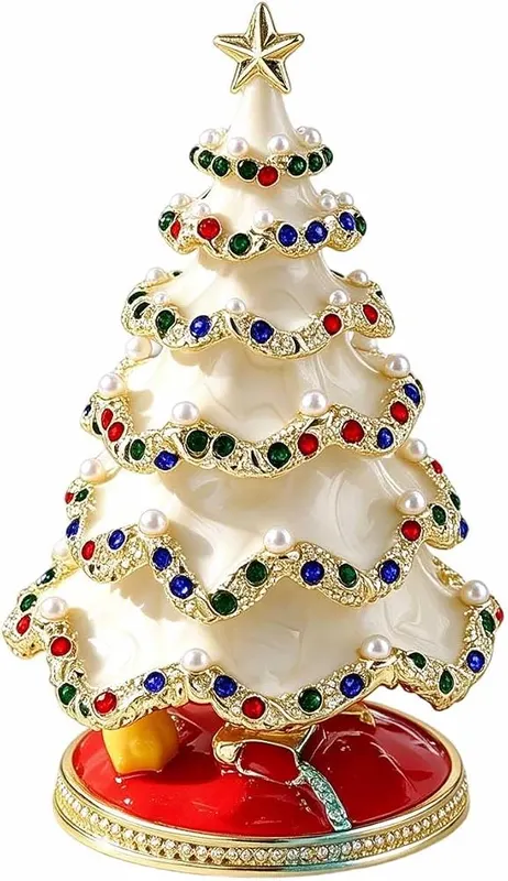 ELMWODHJ 3.74in Exquisite Christmas Tree Shaped Trinket – product photo 2 of 7