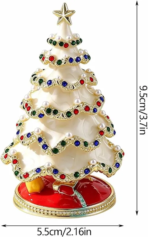 ELMWODHJ 3.74in Exquisite Christmas Tree Shaped Trinket – product photo 3 of 7