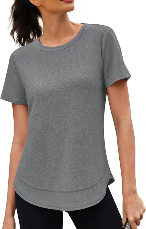 3rd hill Womens Workout Tops Short Sleeve Crewneck