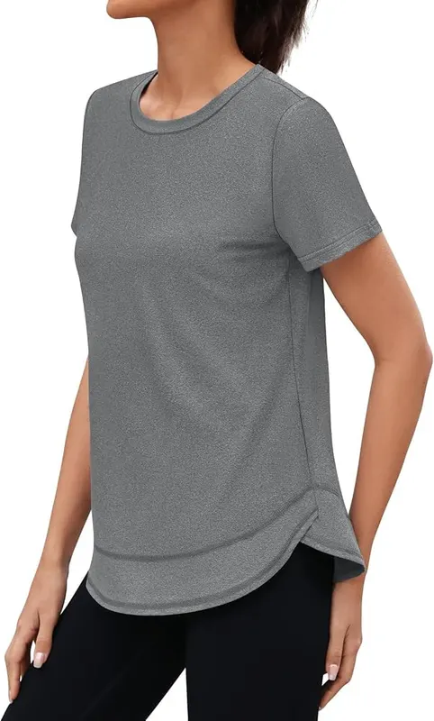 3rd hill Womens Workout Tops Short Sleeve Crewneck – Quick-dry moisture-wicking fabric