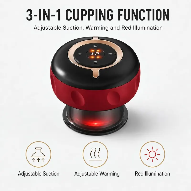EXKRT 6-in-1 Smart Cupping Therapy Massager 1 – Twelve adjustable suction levels