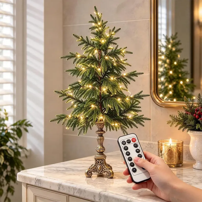 Aufmer 9.69” Artificial Small Christmas Tree – product photo 4 of 9