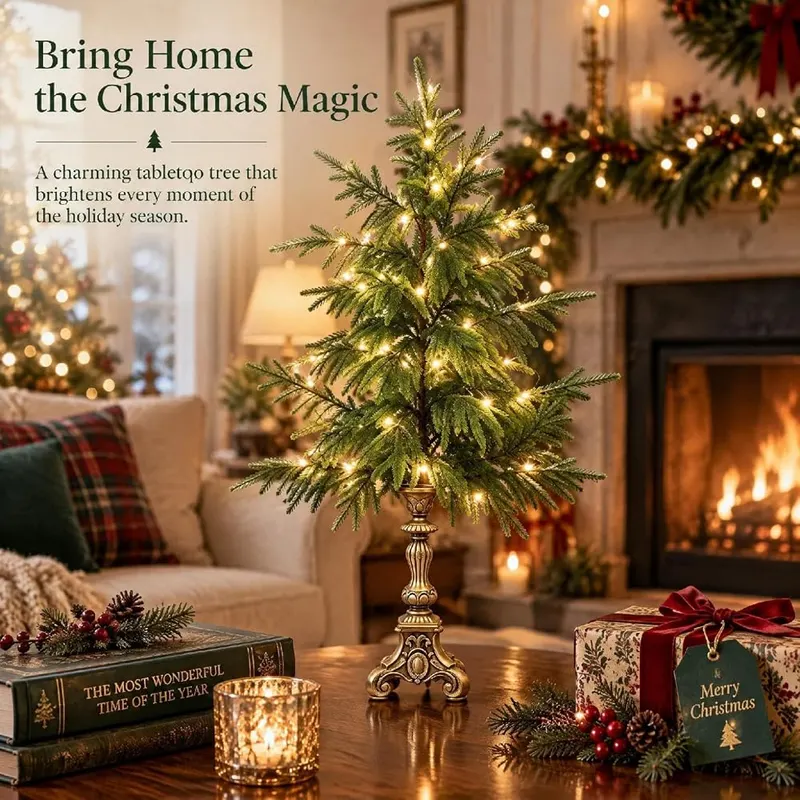 Aufmer 9.69” Artificial Small Christmas Tree – product photo 6 of 9
