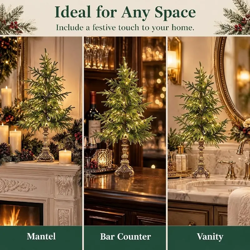 Aufmer 9.69” Artificial Small Christmas Tree – product photo 7 of 9