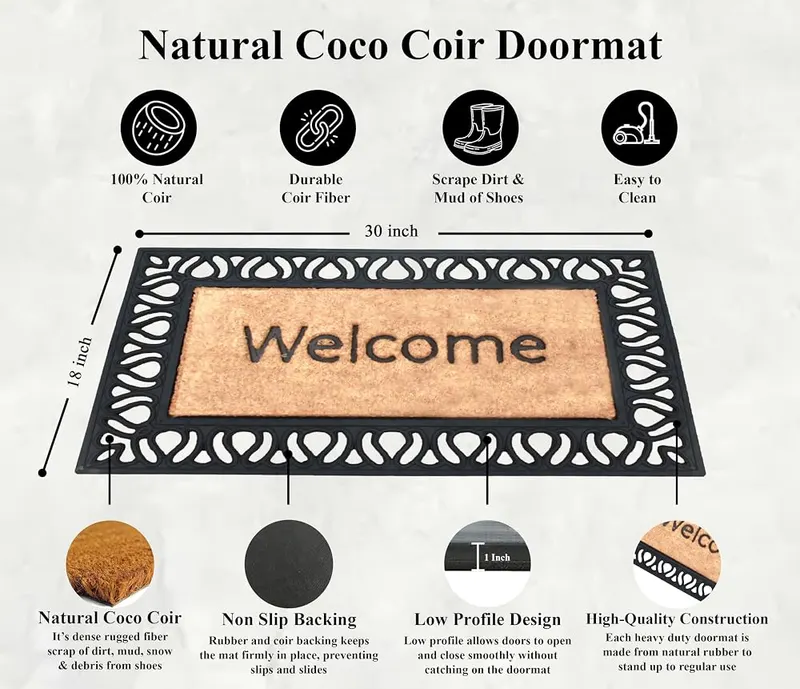 A1 HOME COLLECTIONS A1HC Natural Coir and Rubber Large – product photo 3 of 6