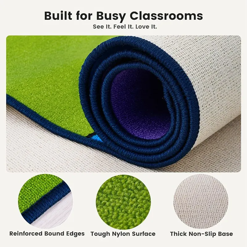 ABCarpet Number Classroom Rug – Non toxic and safe fabric inks