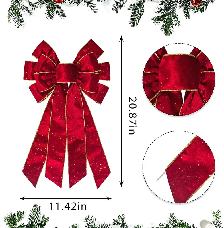 ABTOLS Large Christmas Red Bow – Christmas style bow