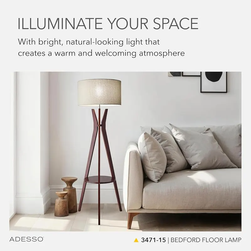 Adesso Floor Lamp – 100% Linen