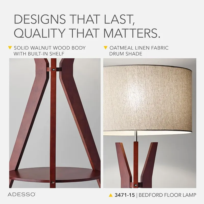 Adesso Floor Lamp – Warm & Functional Illumination – This bedroom, family