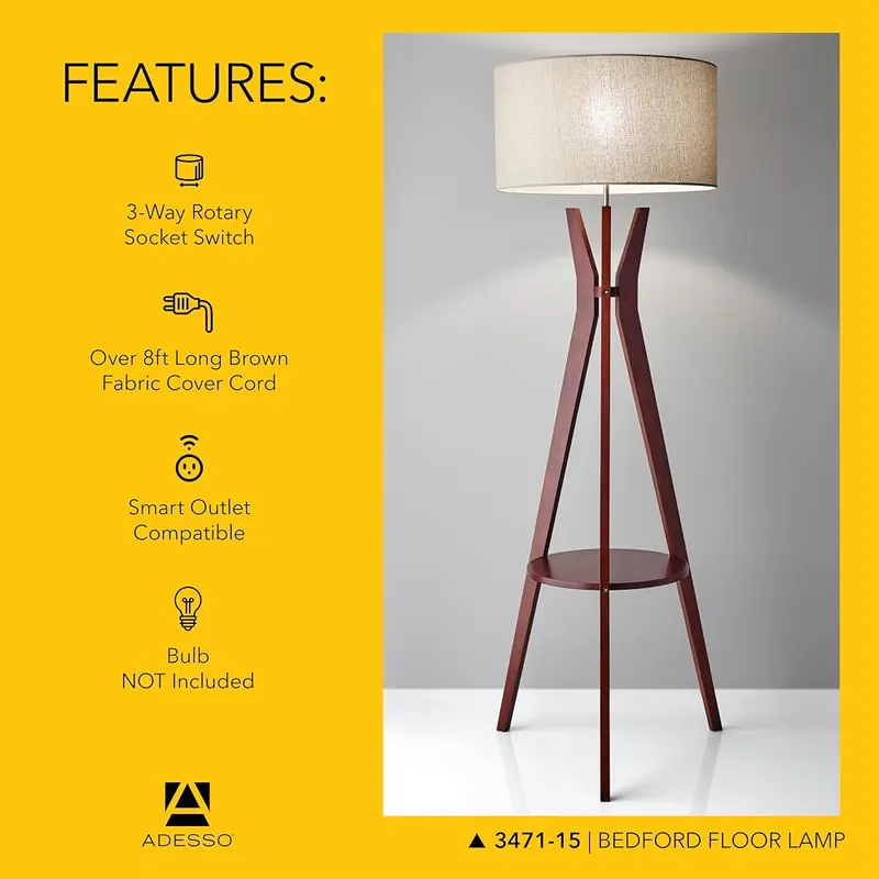 Adesso Floor Lamp – Convenient & Easy to Use – Hassle-free setup