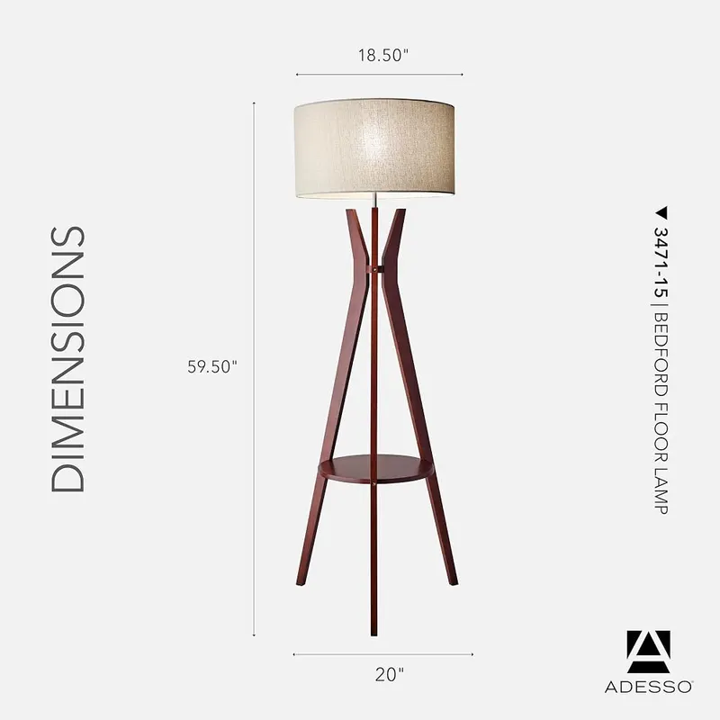 Adesso Floor Lamp – Compact & Space-Saving – At 59