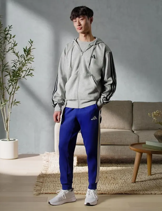 adidas Men’s Essentials 3-Stripes Fleece Full-Zip Hooded – product photo 3 of 6