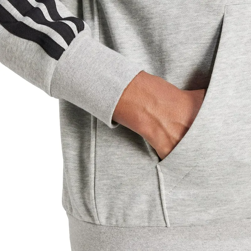 adidas Men’s Essentials 3-Stripes Fleece Full-Zip Hooded – product photo 6 of 6