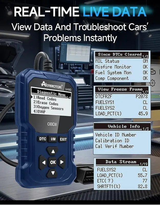 AERMOTOR OBD2 Scanner O2 – Live data graphs