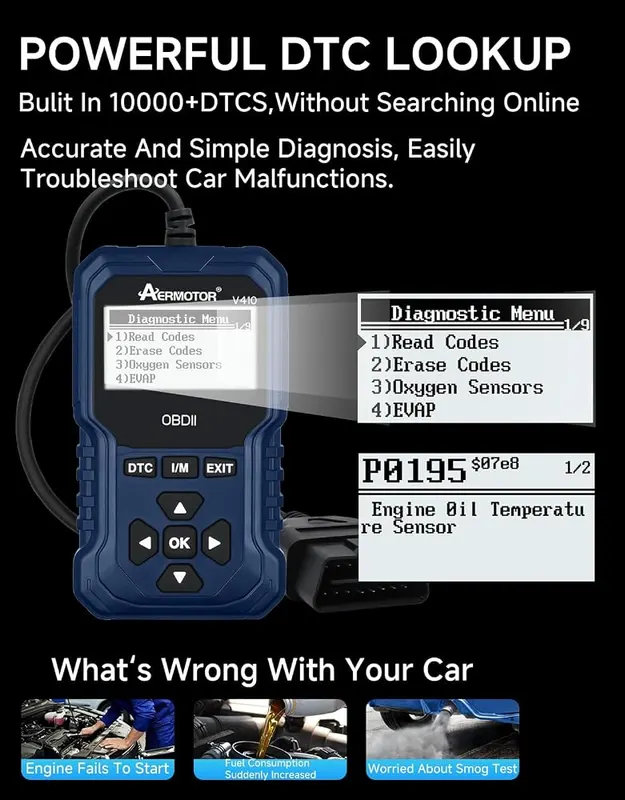 AERMOTOR OBD2 Scanner O2 – Eight language support