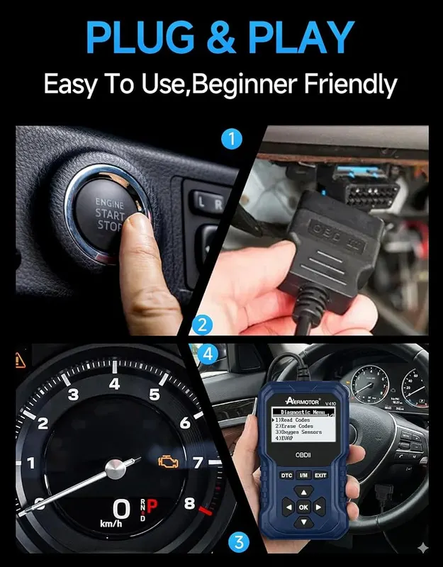 AERMOTOR OBD2 Scanner O2 – Backlit 2.8-inch screen