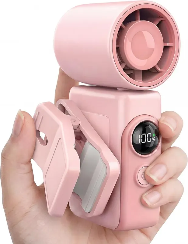 AeroVibes Portable Handheld & Clip-On Fan in pink