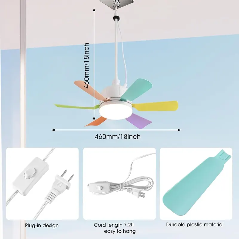 AHAWILL Outdoor Ceiling Fans – Plug-in design, no hardwiring