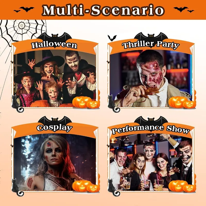 AHOZEE 50 Sheets Halloween Scar Tattoos Temporary – product photo 7 of 8