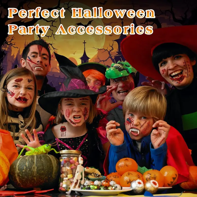 AHOZEE 50 Sheets Halloween Scar Tattoos Temporary – product photo 8 of 8
