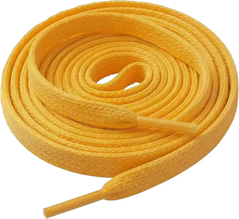 Aiahoel 5/16″ Double Layer Flat Shoelaces 20-yellow in 20-yellow