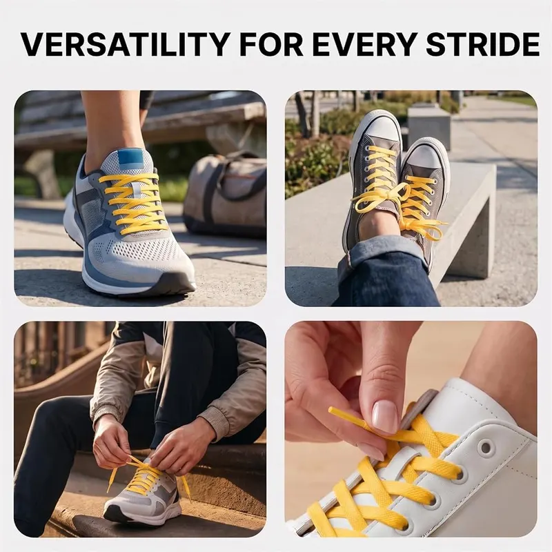 Aiahoel 5/16″ Double Layer Flat Shoelaces 20-yellow – product photo 9 of 9