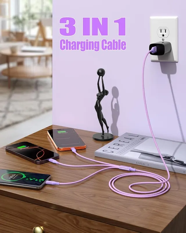 AICHUA Multi Charging Cable 2Pack 4FT 3 iPhone18-5 – product photo 3 of 6