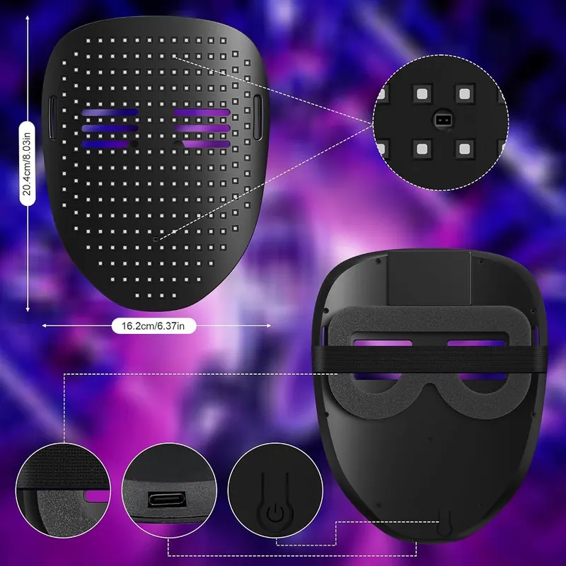 AIGLUN LED Light Up Mask – Gesture Sensing Control