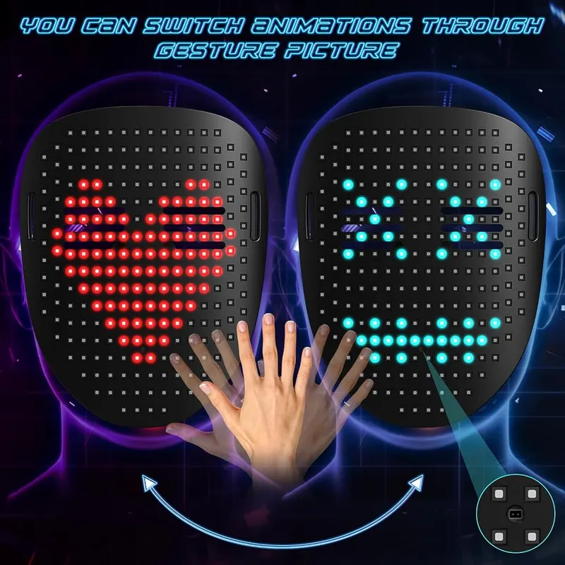 AIGLUN LED Light Up Mask – 234 BRIGHT RGB LEDs – Powered by 234