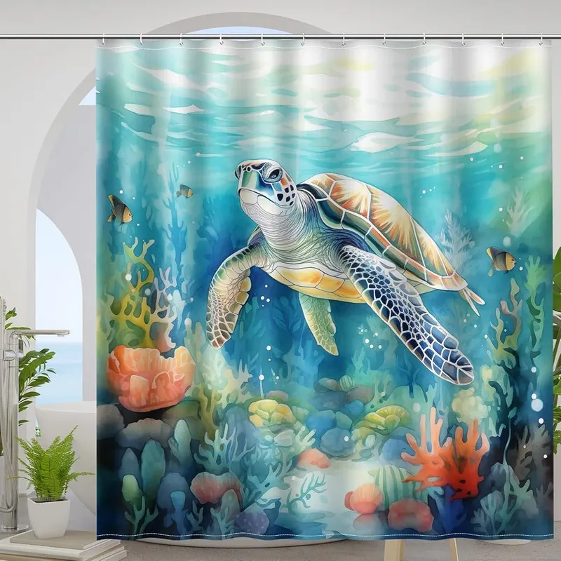Aimego Sea Turtle Shower Curtain