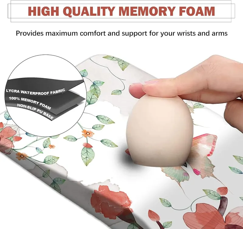 AIMSA Ergonomic Mouse Pad Wrist Rest Support – HD Vibrant Color Print - Full color HD
