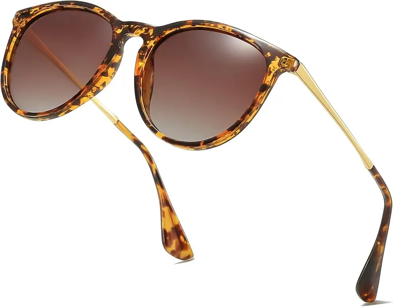aisswzber Vintage Round Polarized Sunglasses