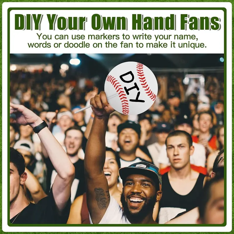 AKAIXI 12pcs Baseball Handheld Fans Bulk – Upgrate Your Baseball Party