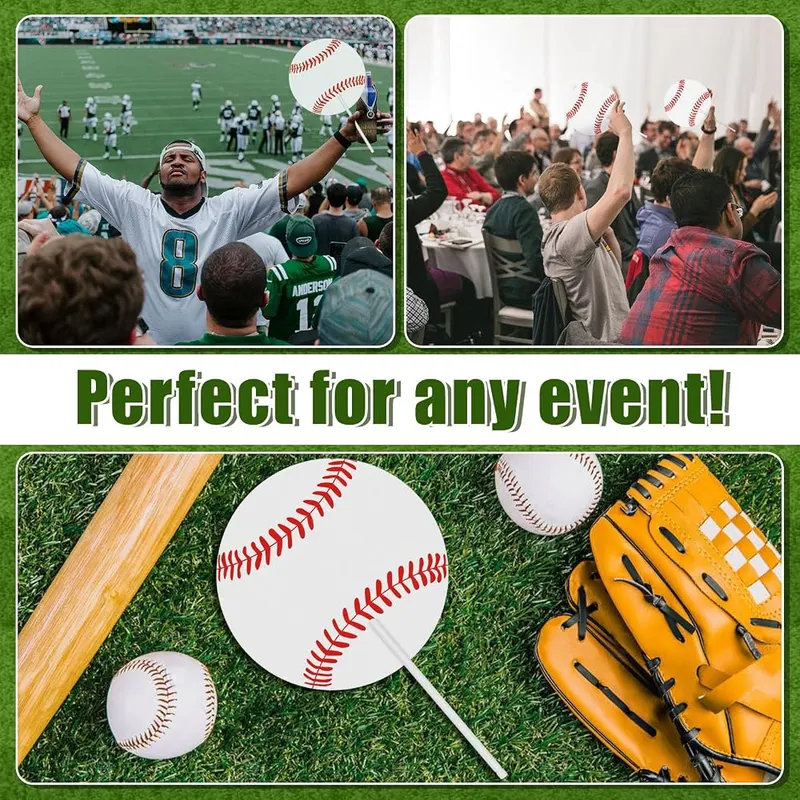 AKAIXI 12pcs Baseball Handheld Fans Bulk – product photo 7 of 8
