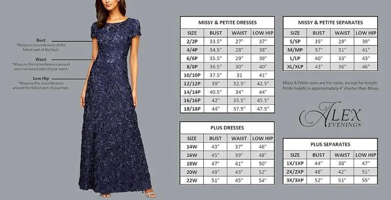 Alex Evenings womens Plus Size Tea-length Lace Mock – product photo 6 of 6