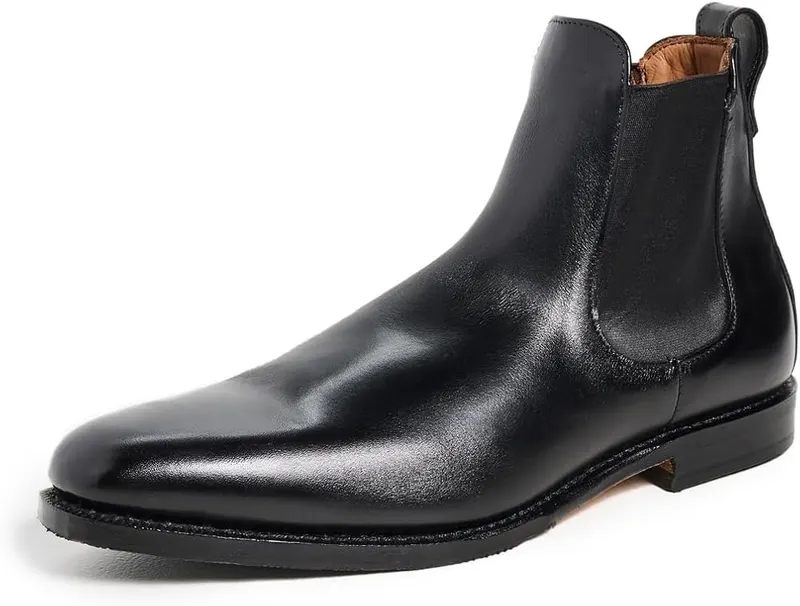 Allen Edmonds Mens Liverpool Black Plain Toe Oxfords