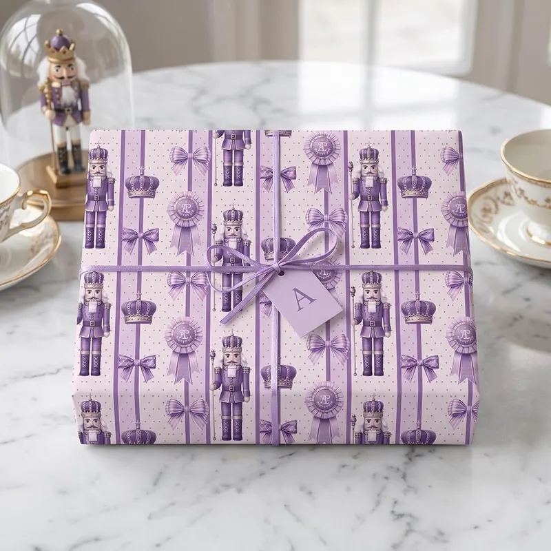 Altarho Purple Nutcracker Wrapping Paper Roll ,Lavender – Altarho Purple Nutcracker Wrapping Paper Roll ,Lavender Stripe