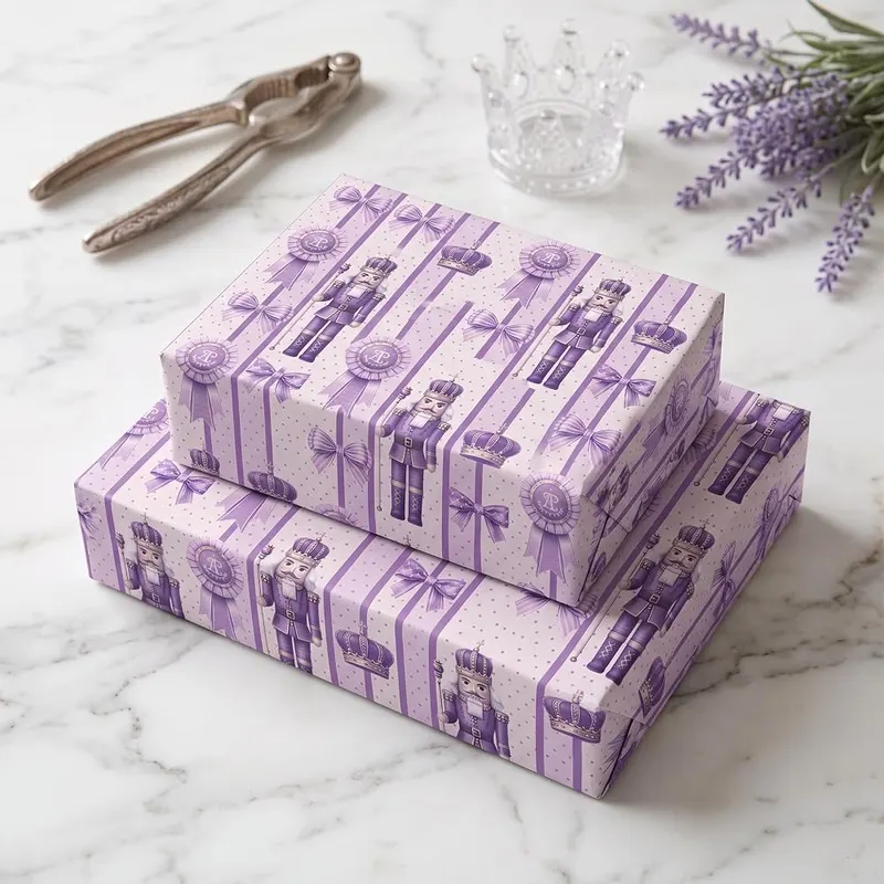 Altarho Purple Nutcracker Wrapping Paper Roll ,Lavender – product photo 6 of 8
