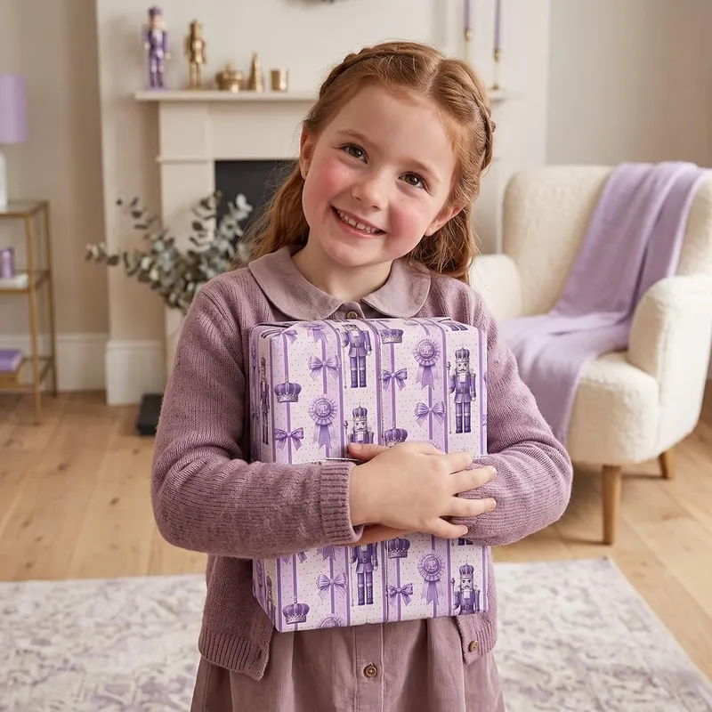 Altarho Purple Nutcracker Wrapping Paper Roll ,Lavender – product photo 7 of 8