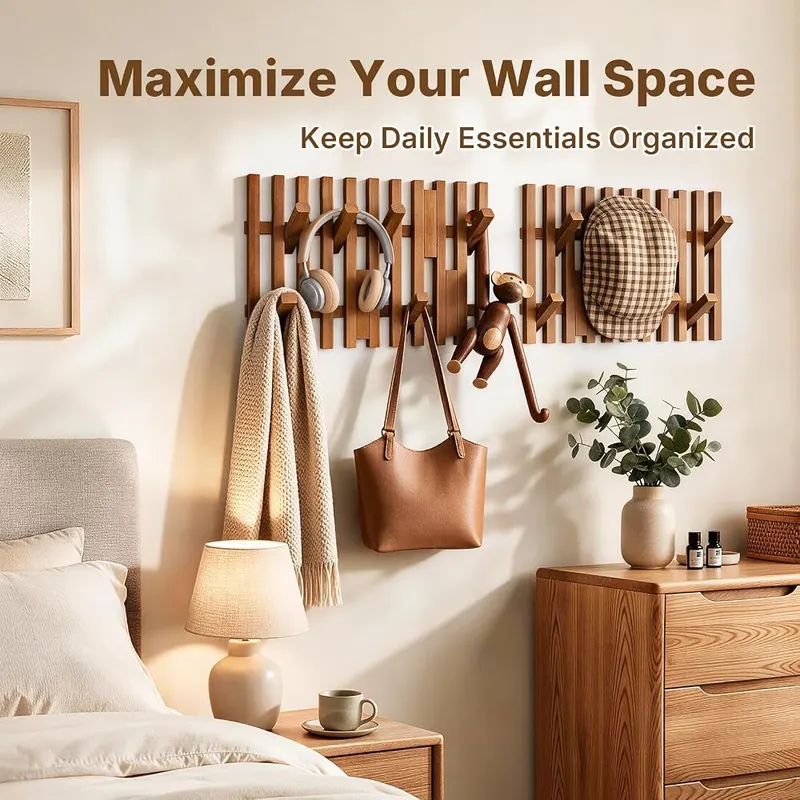 AMADA Bamboo Coat Rack Wall Mount – product photo 7 of 9