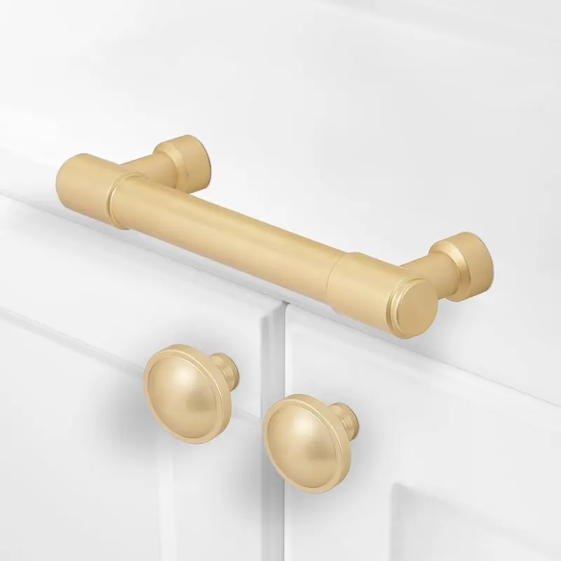 Amasideca 10 Pack Brushed Gold Kitchen Cabinet – Simple Appearance